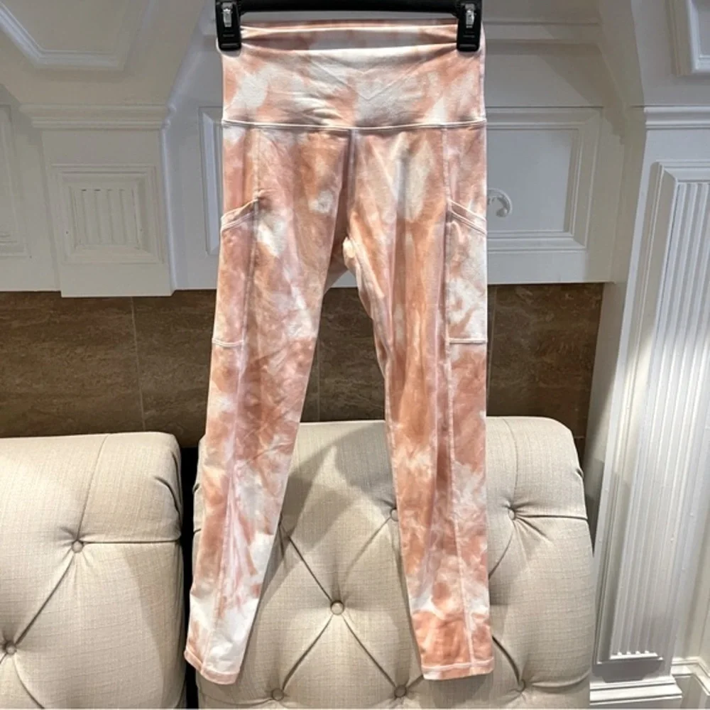 Offline by Aerie Womens Size S Tie Dye Leggings Activewear Lounge Pants Peachy